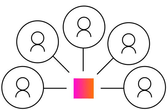 Illustration of B2B partners connecting through cartesian AI insights and lead generation