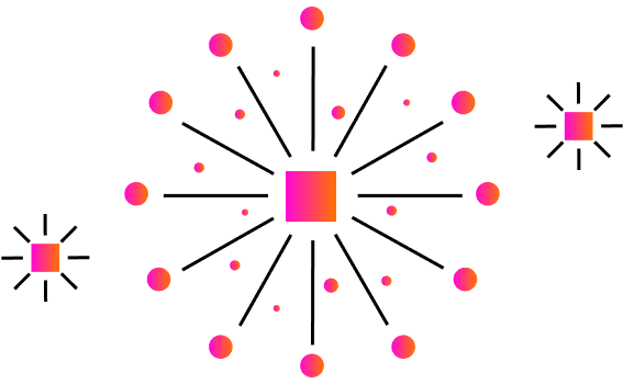 Cartesian illustration, showing interconnected nodes being routed and refined down to most useful answers