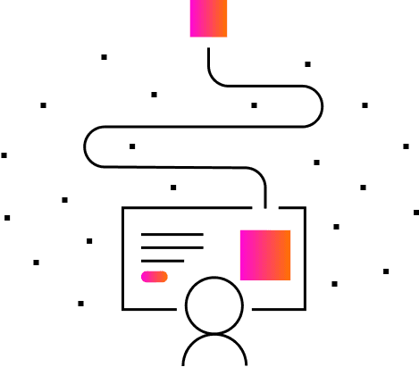 Illustration of a user connecting with cartesian AI agent